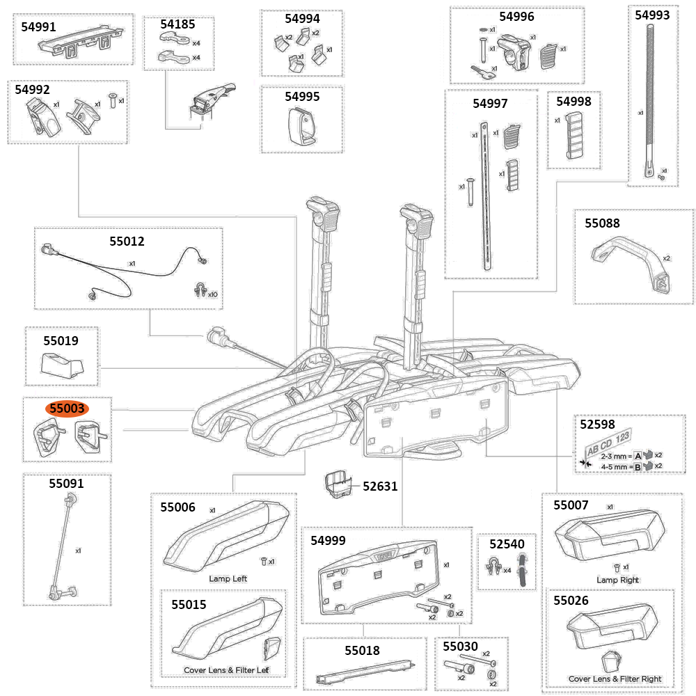 THULE Epos 978 End Cap Kit (55003)