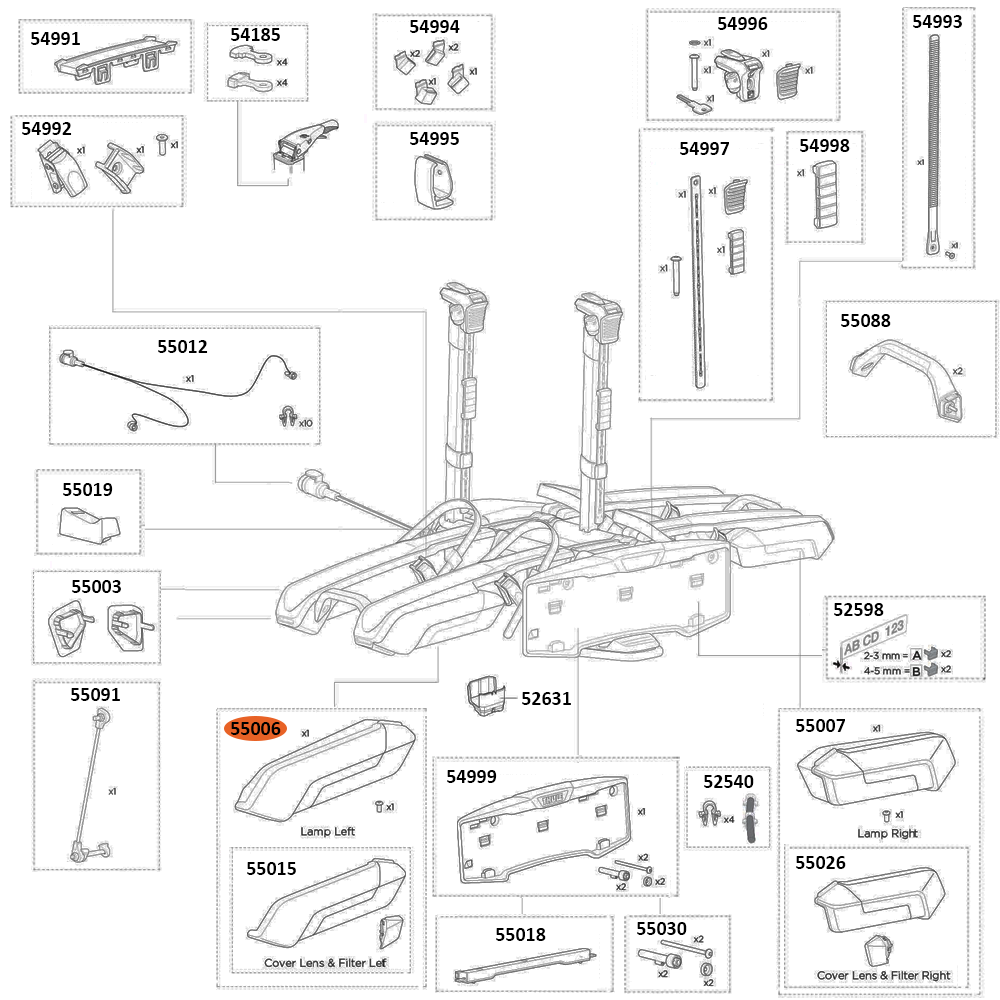THULE Epos 978 Lamp Left (55006)