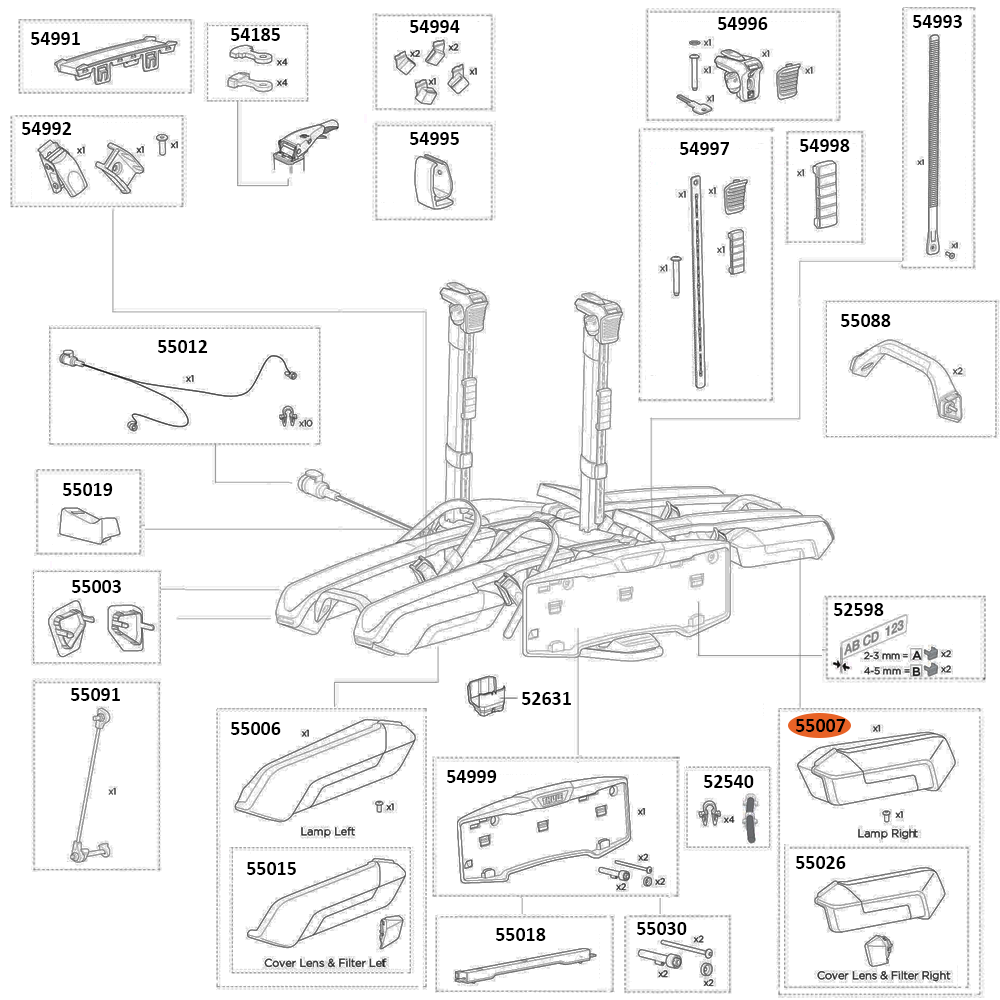 THULE Epos 978 Lamp Right (55007)