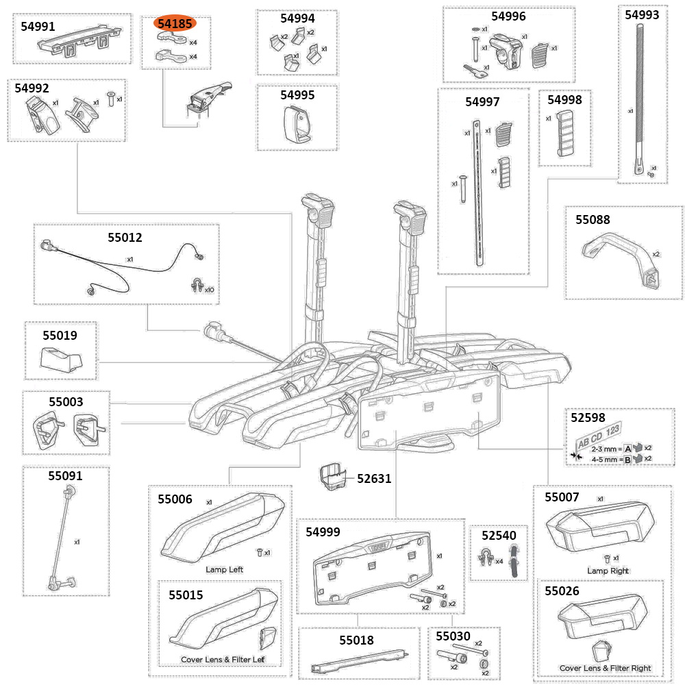 THULE Epos 978 Rubber Spring Kit (54185)