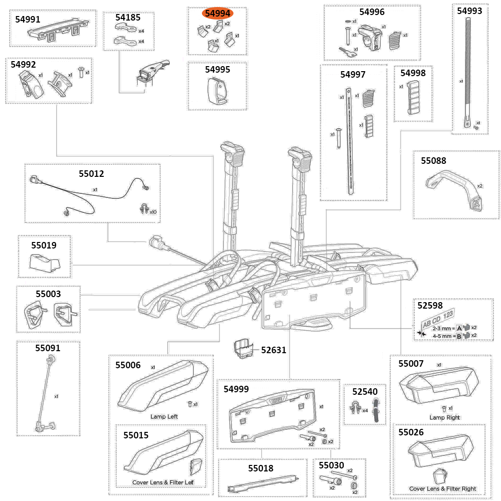 THULE Epos 978 Wheel Strap Parking Case Kit (54994)