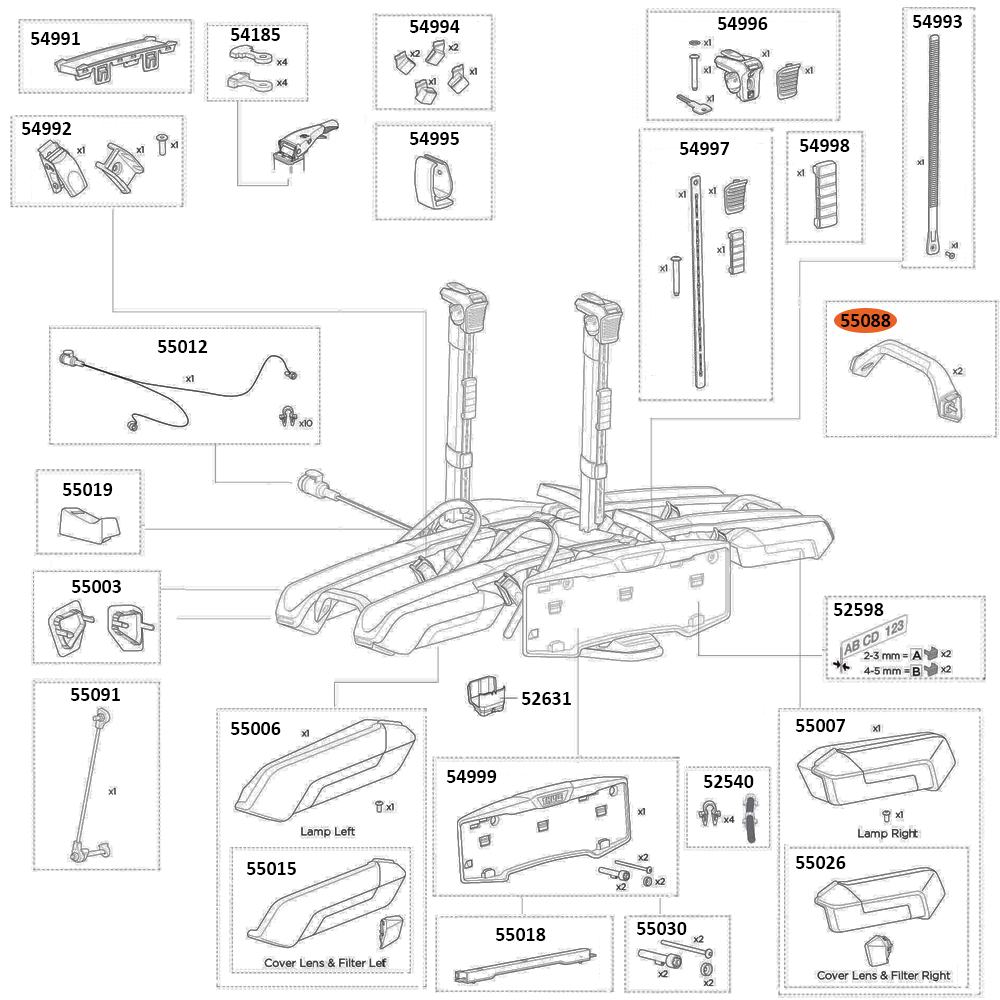 THULE Epos 978 Wheel Tray Handle (55088)