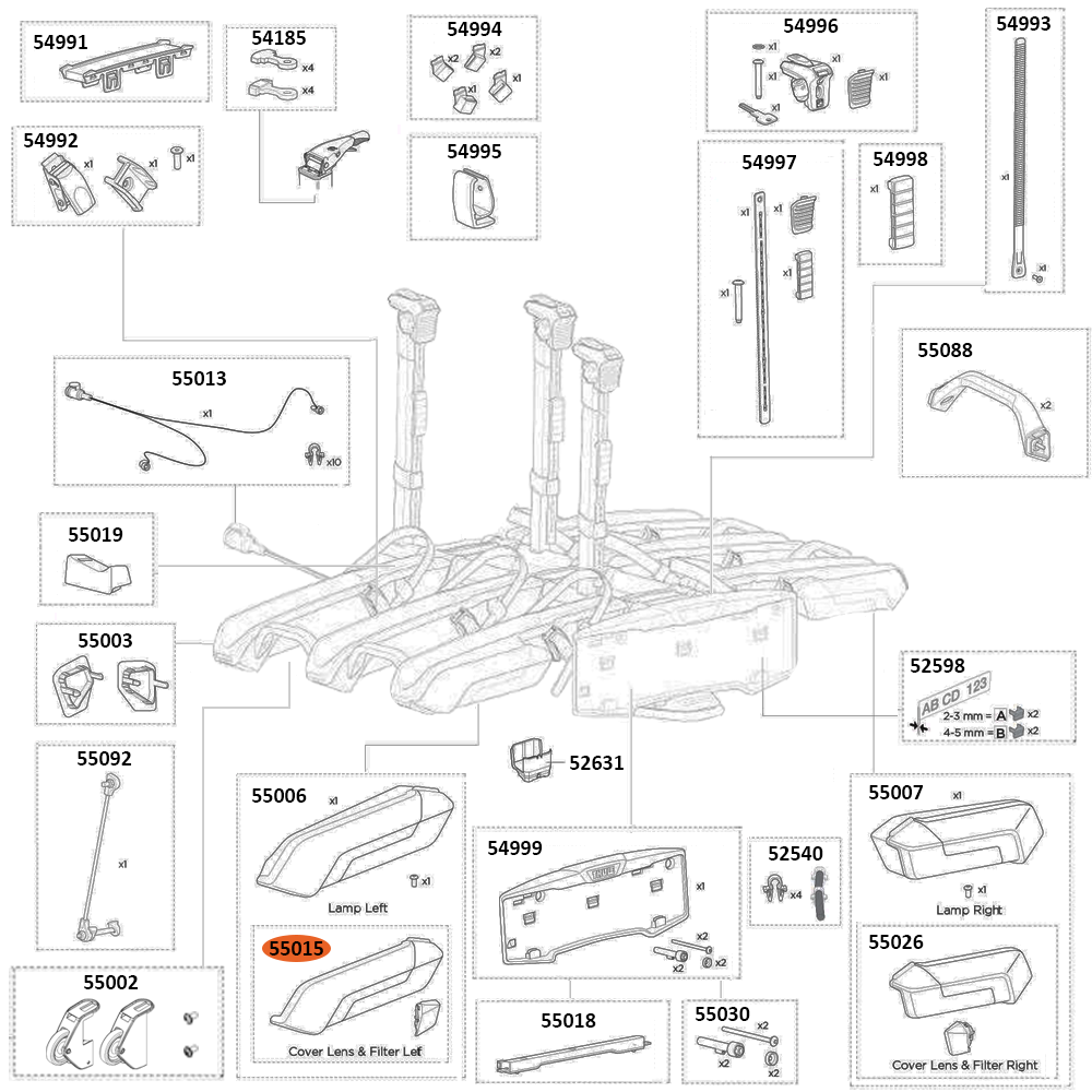 THULE Epos 979 Cover Lens & Filters Left (55015)