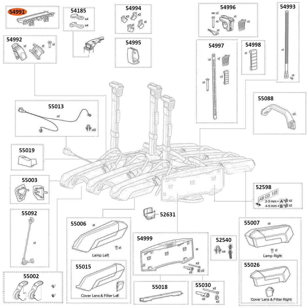THULE Epos 979 End Cap Baseplate (54991)