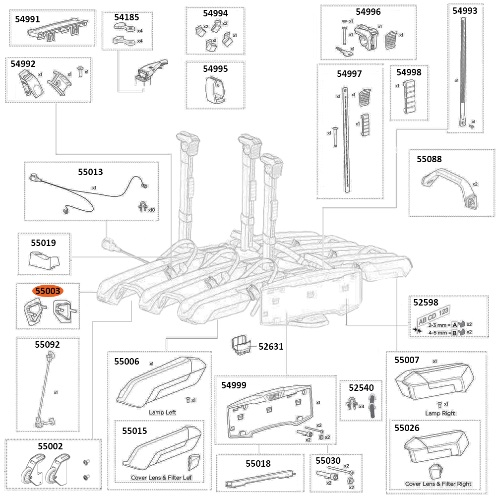 THULE Epos 979 End Cap Kit (55003)