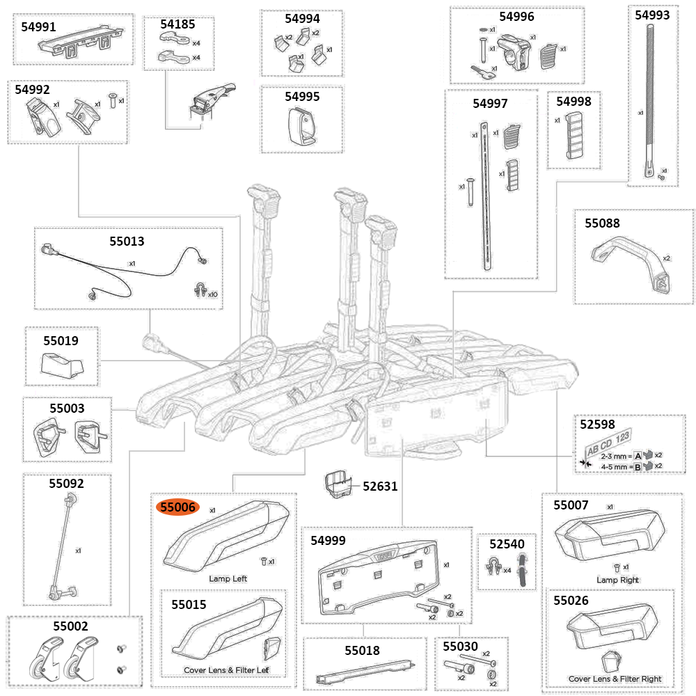THULE Epos 979 Lamp Left (55006)