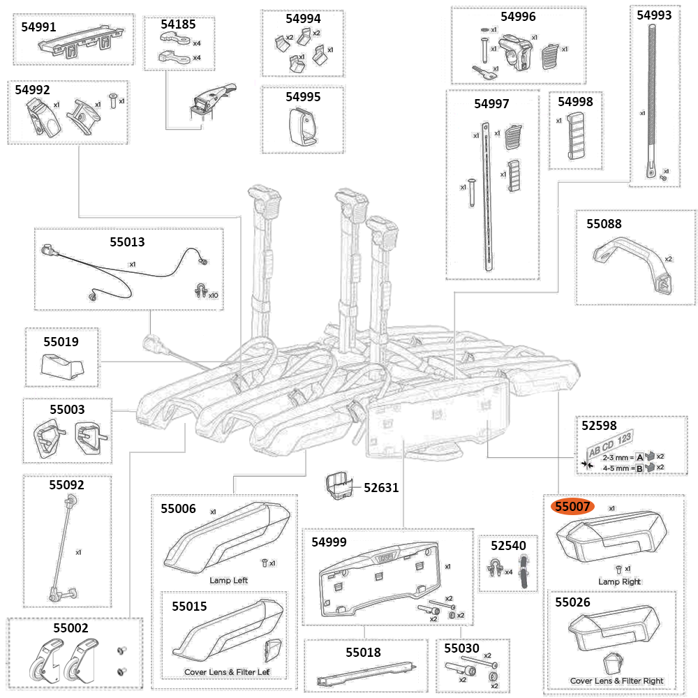 THULE Epos 979 Lamp Right (55007)