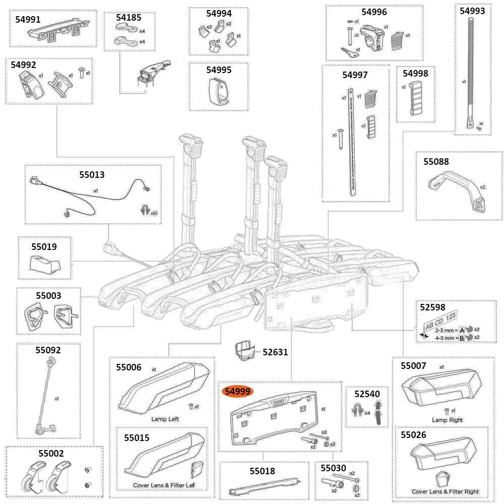 THULE Epos 979 Number Plate Holder Kit (54999)