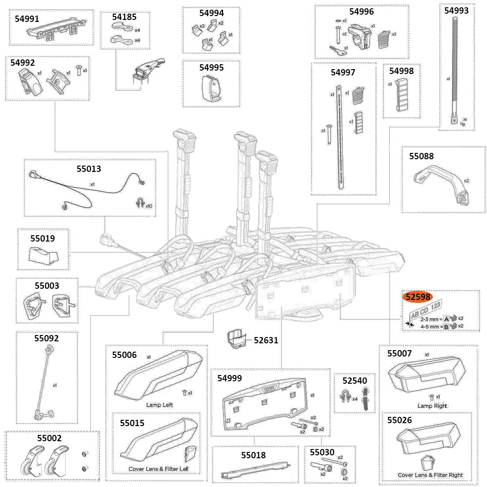 THULE Epos 979 Replacement Clips (52598)