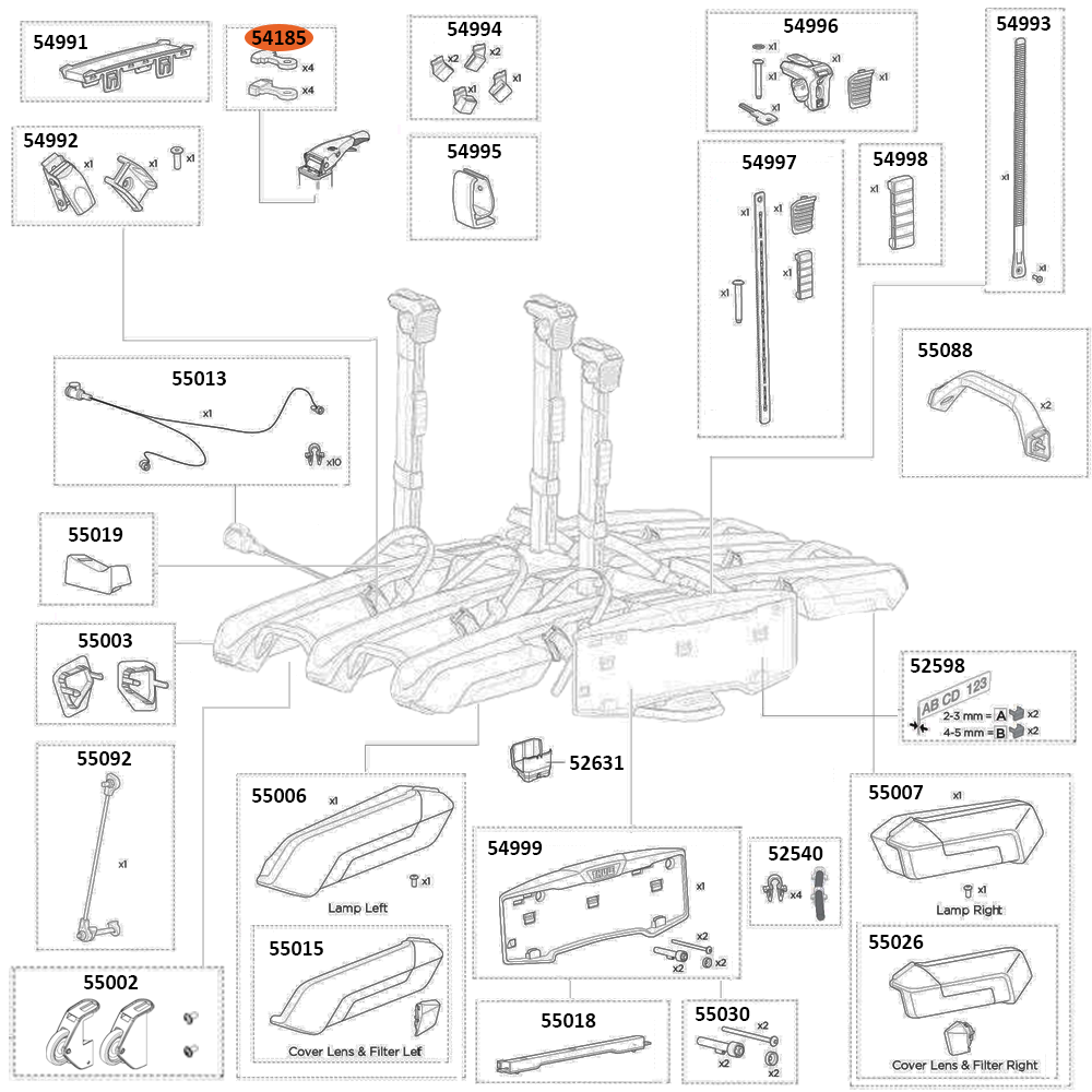 THULE Epos 979 Rubber Spring Kit (54185)