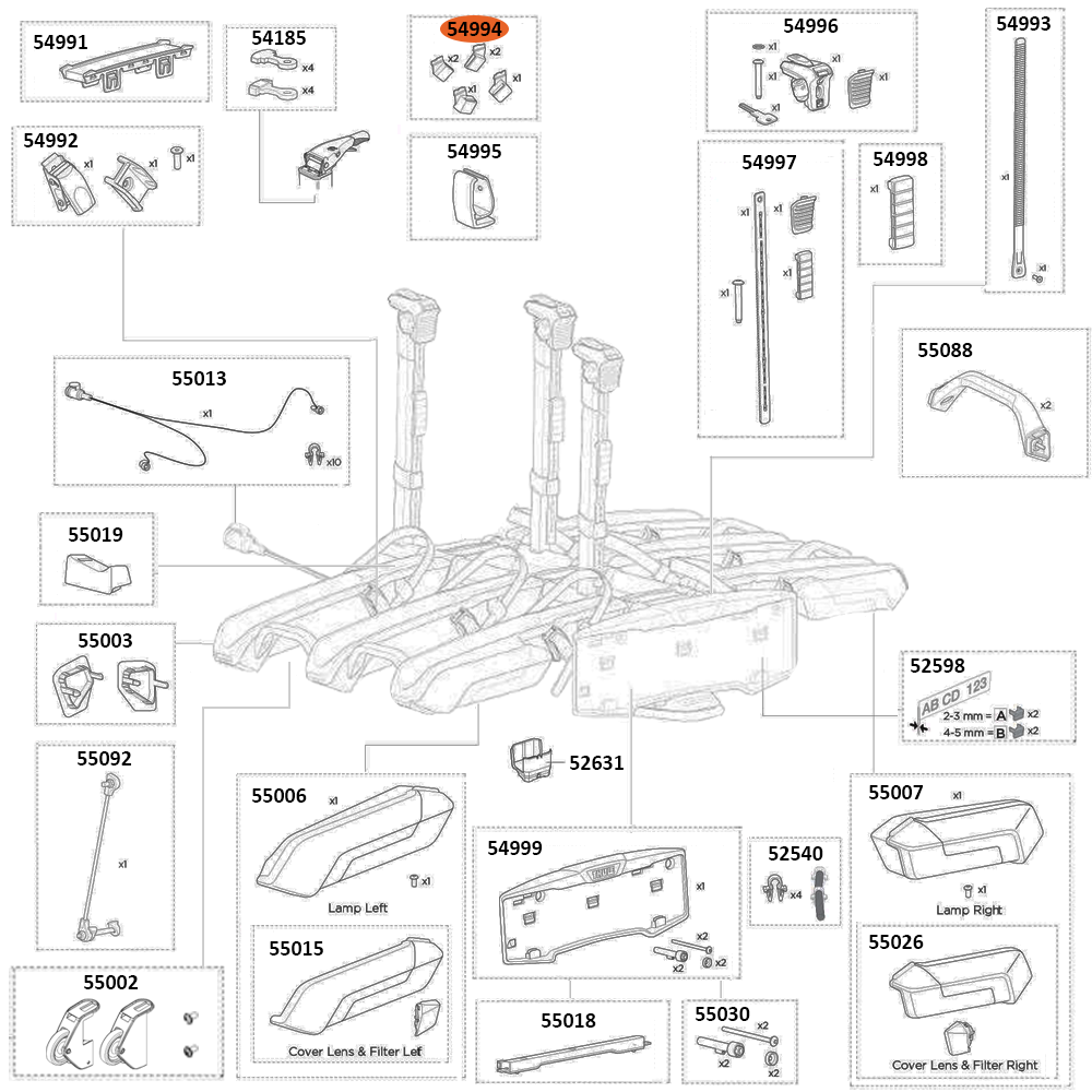 THULE Epos 979 Wheel Strap Parking Case Kit (54994)