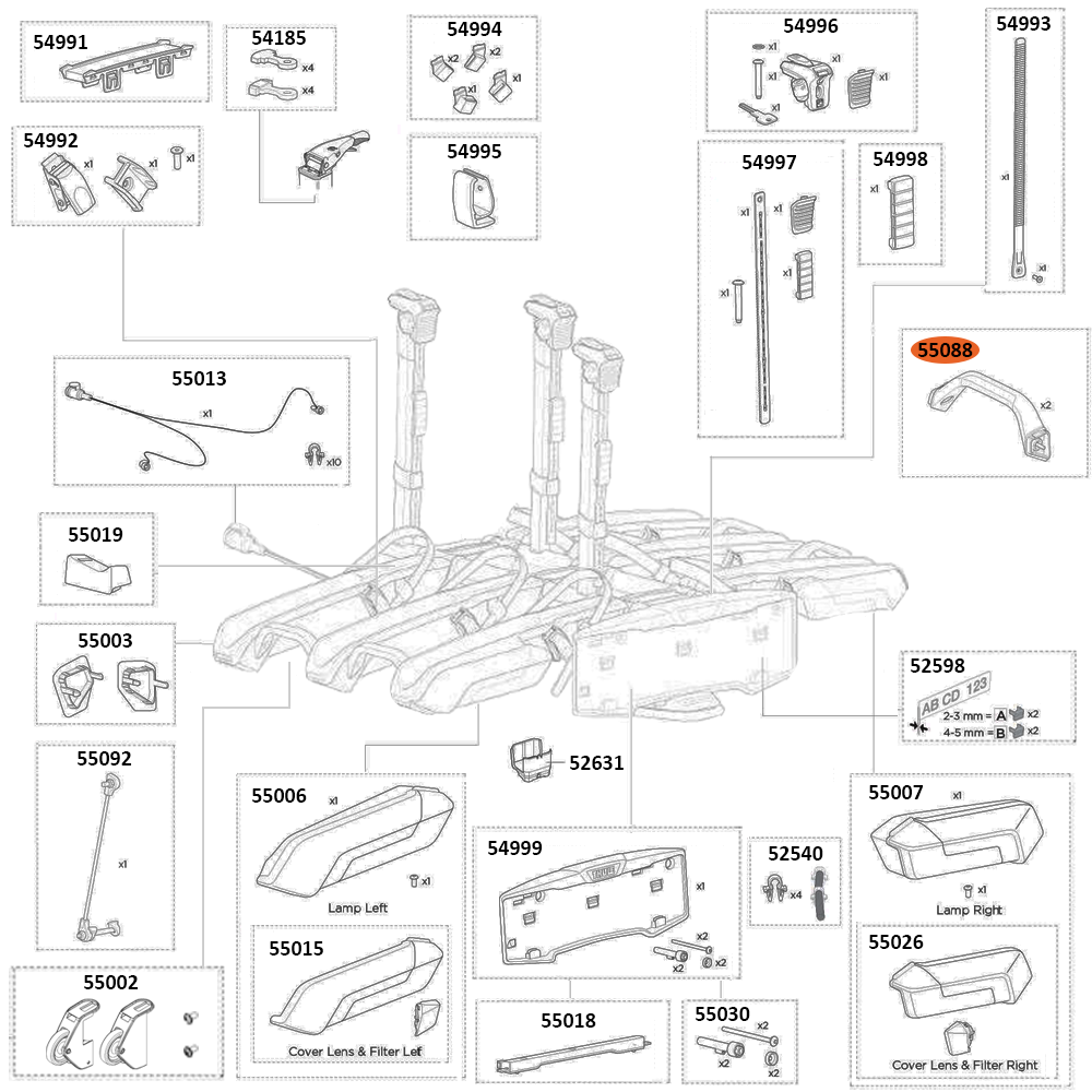THULE Epos 979 Wheel Tray Handle (55088)