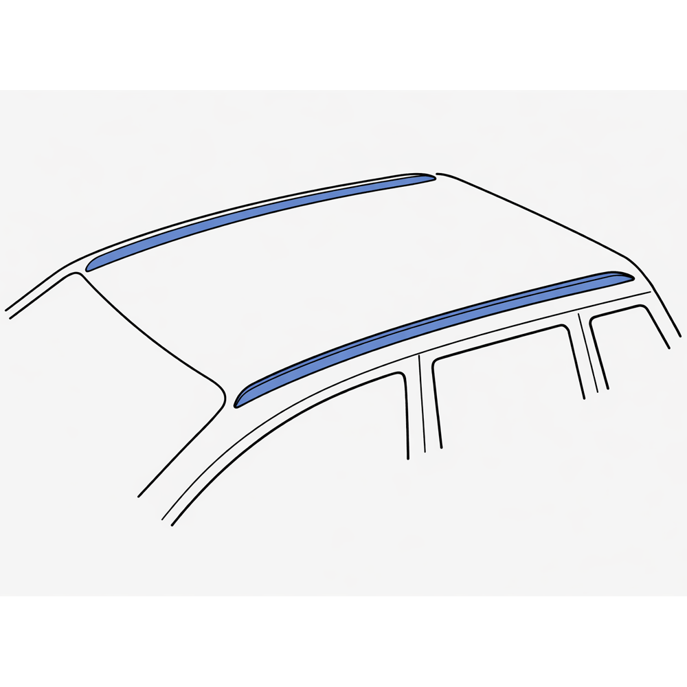 Example car with flush roof rails for roof-bar fitting