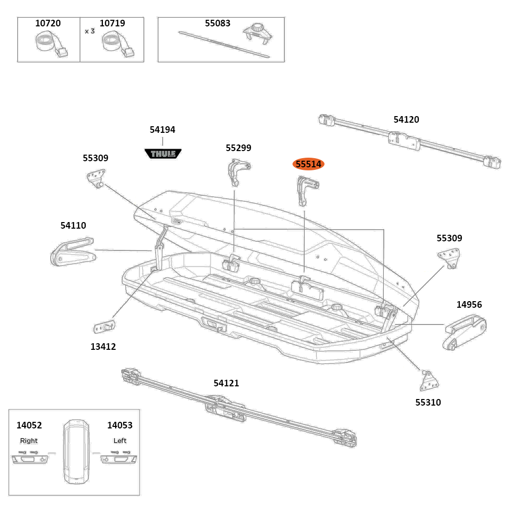 THULE Force 3 L Hitch Hook (Centre) (55514)