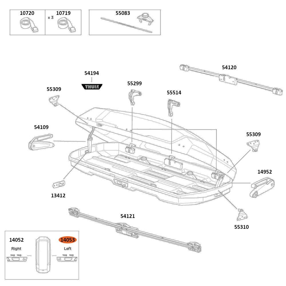 THULE Force 3 L Sport Cover locking cylinder left (14053)