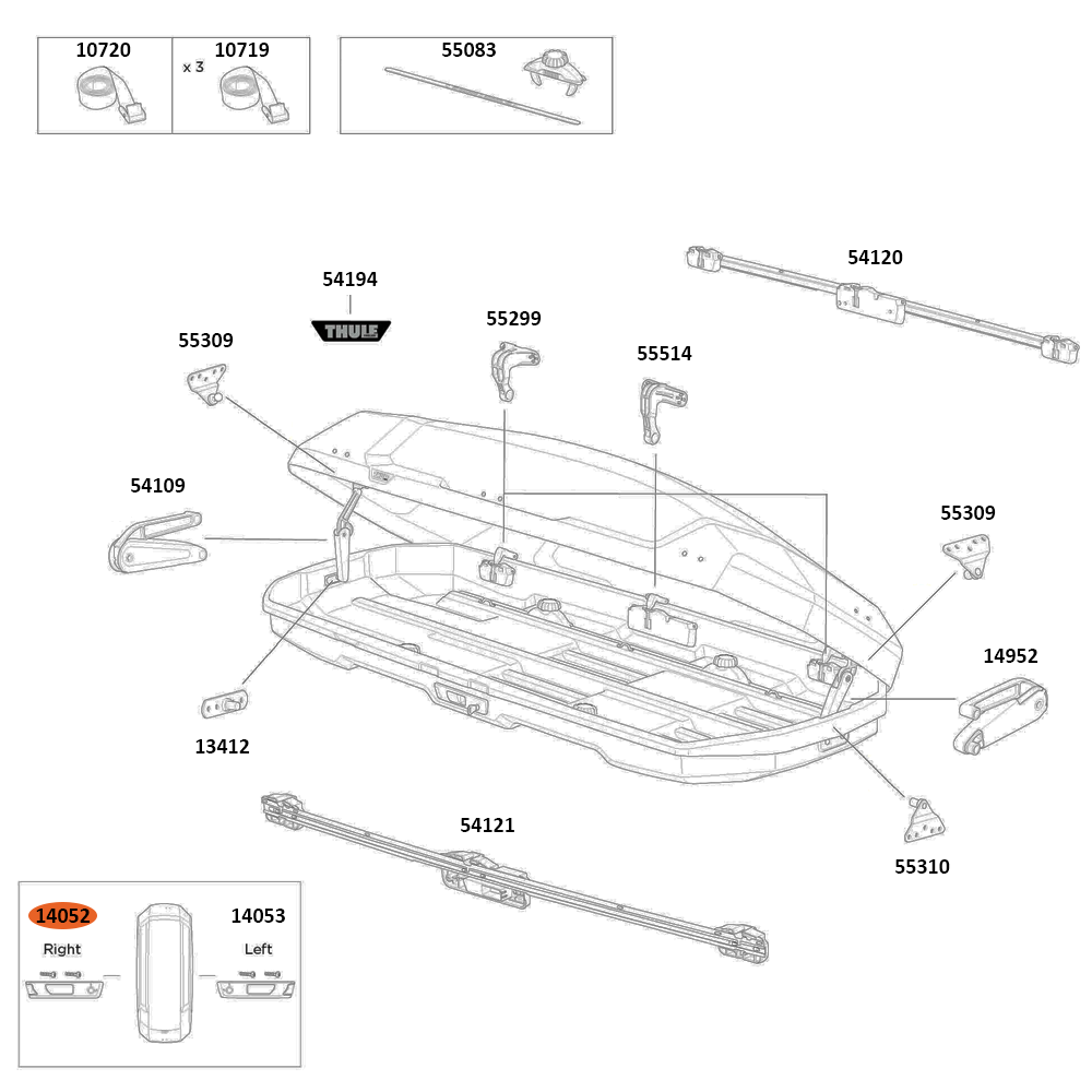 THULE Force 3 L Sport Cover locking cylinder right (14052)