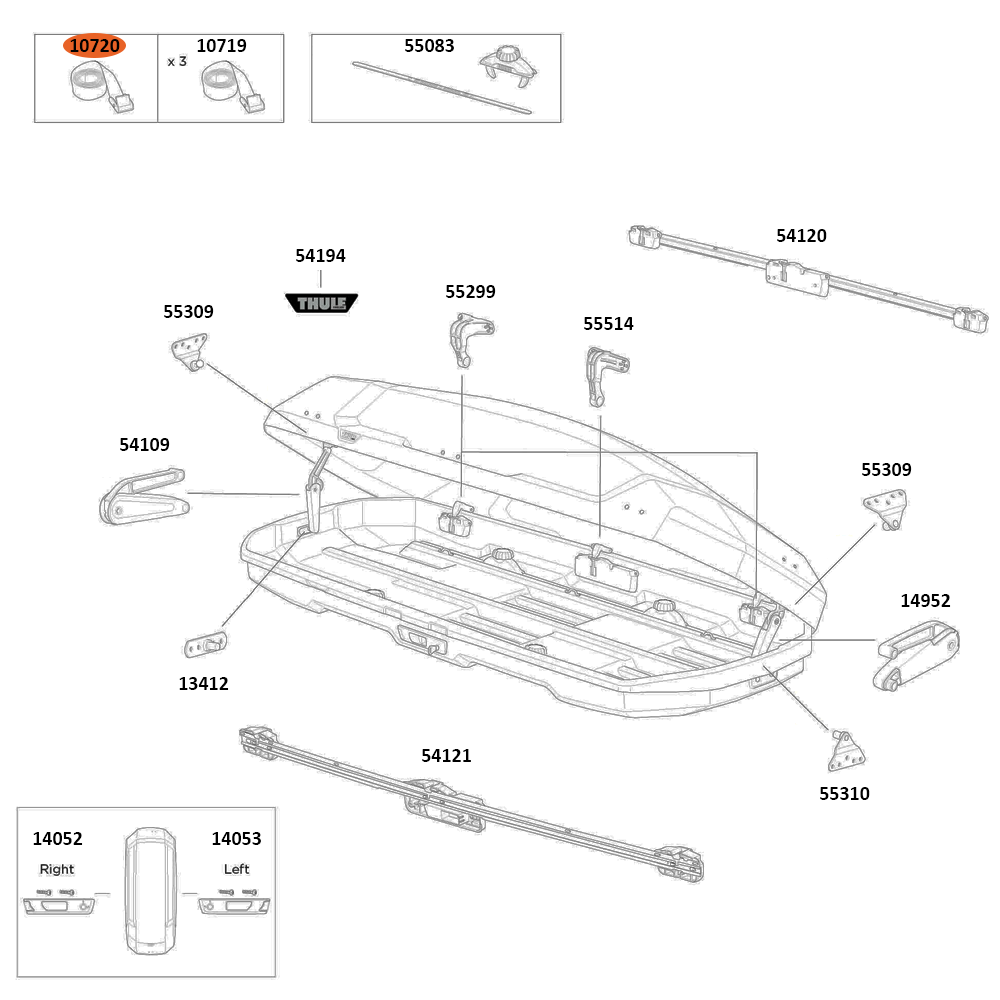 THULE Force 3 L Sport Strap 2.20m long (10720)