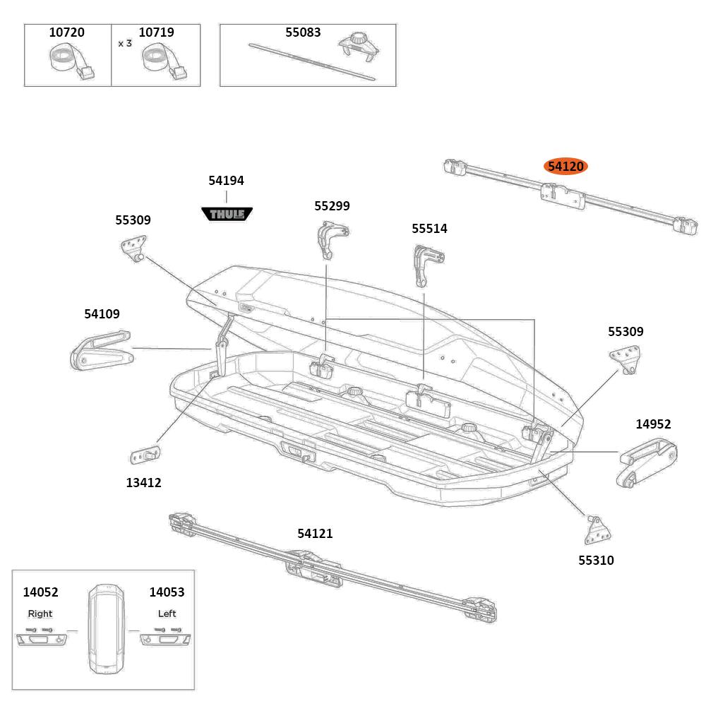 THULE Force 3 M LockBar 1375 mm Left (54120)