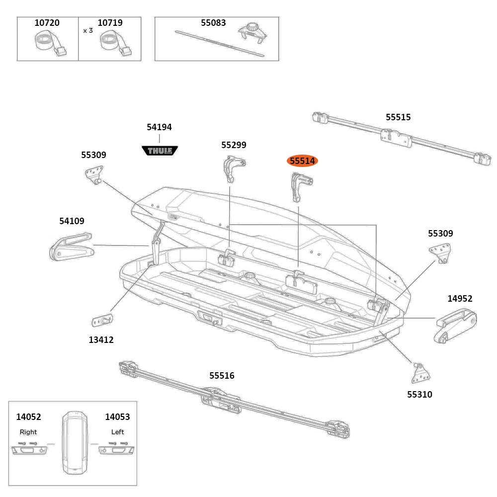 THULE Force 3 S Hitch Hook (Centre) (55514)