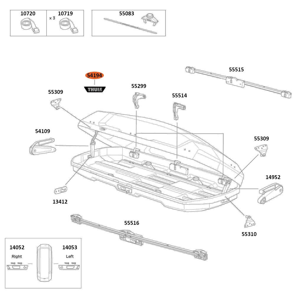 THULE Force 3 S Rear Logo (54194)
