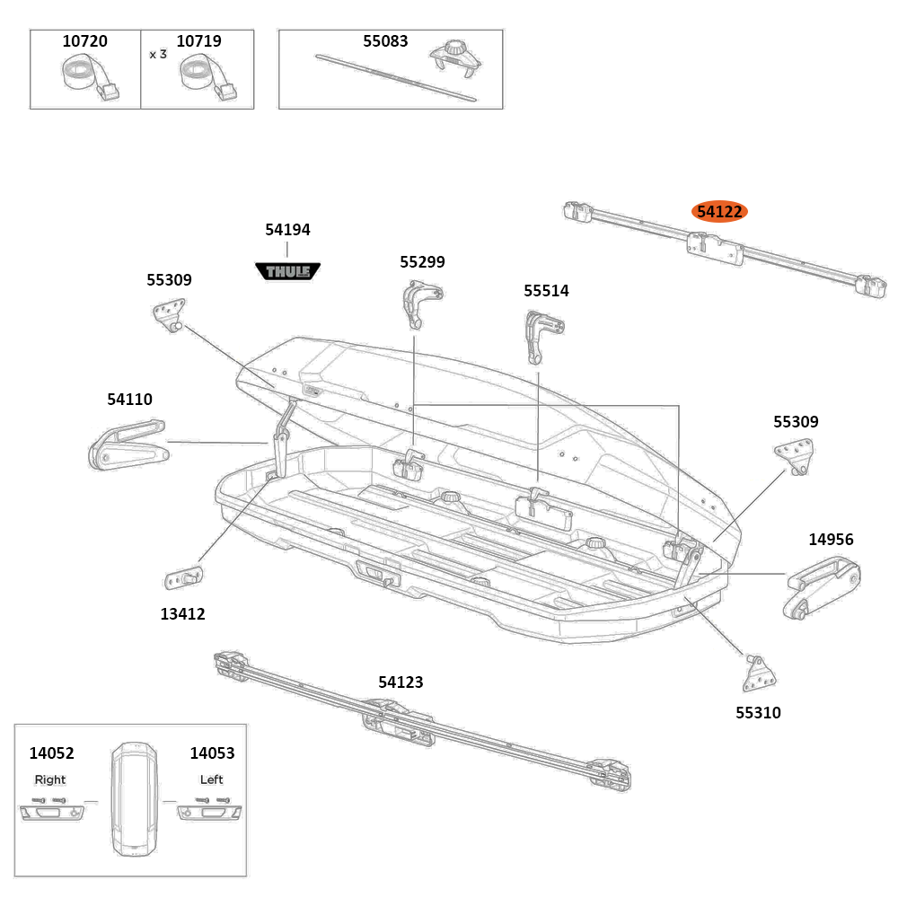THULE Force 3 XL LockBar 1600 mm Left (54122)