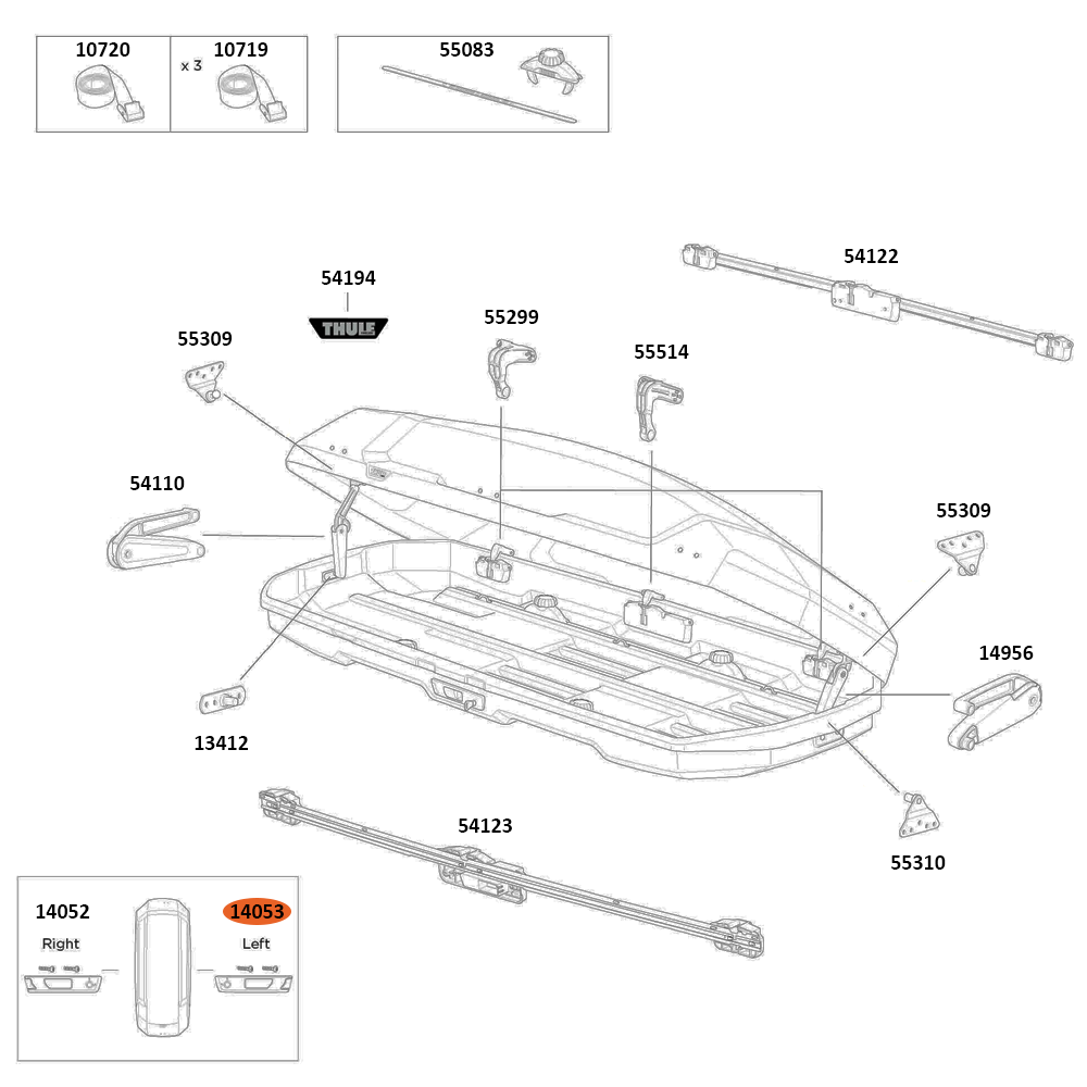 THULE Force 3 XL Cover locking cylinder left (14053)
