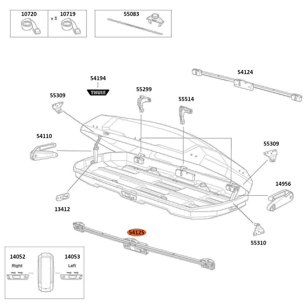 THULE Force 3 XXL Sport LockBar 1800 mm Right (54125)