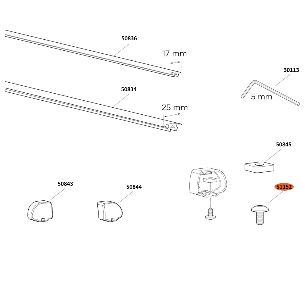 THULE ProBar Hexagonal Screw K6S (51152)