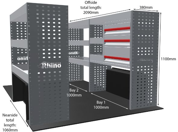 Rhino Van Racking Ford Custom 2023-