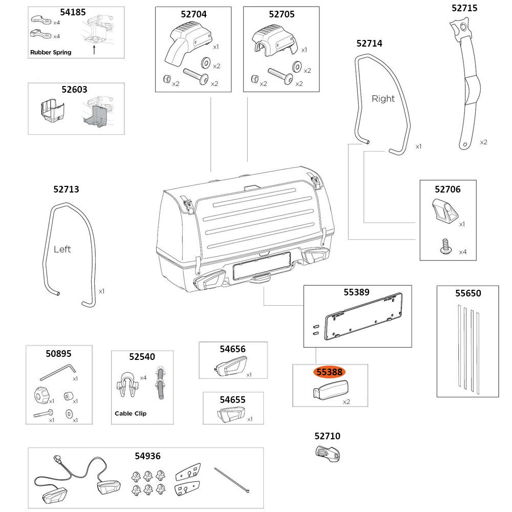 THULE Onto 2 Clips for License Plate Holder (55388)
