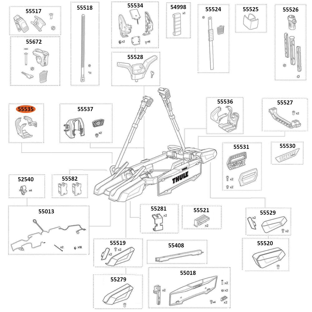 THULE OutPace 90122 Bike Arm Covers Left (55535)