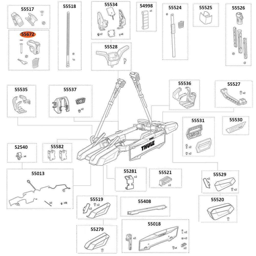 THULE OutPace 90122 Bike Arm Head (55672)