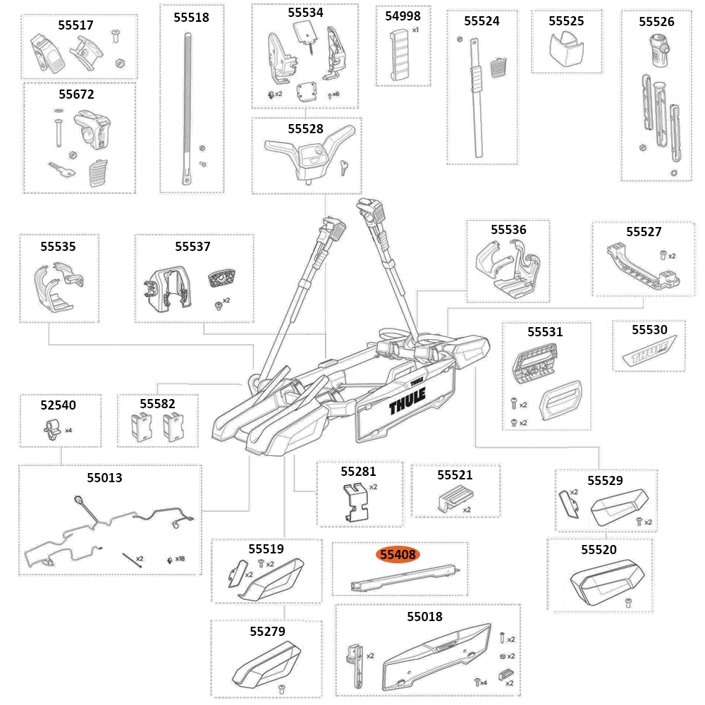 THULE OutPace 90122 Clip Number Plate (55408)