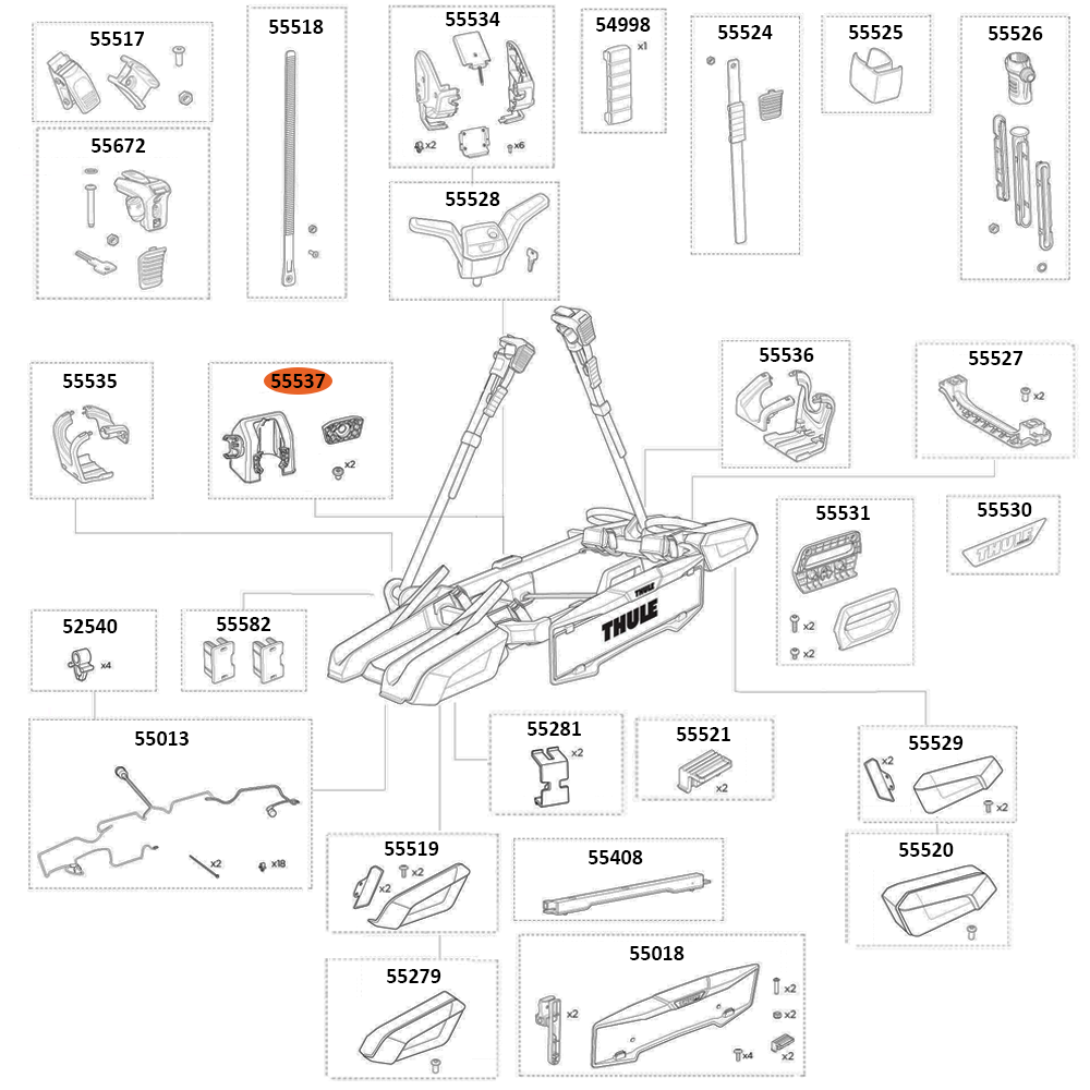 THULE OutPace 90122 Coupling Cover Incl Holder (55537)