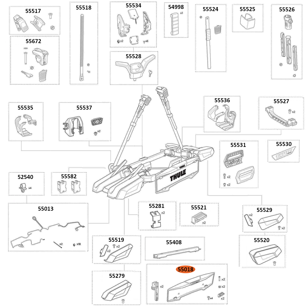 THULE OutPace 90122 Lamp License Plate (55018)