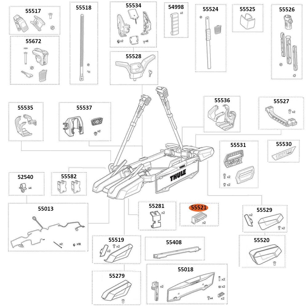 THULE OutPace 90122 Lamp Attachment Clip (55521)