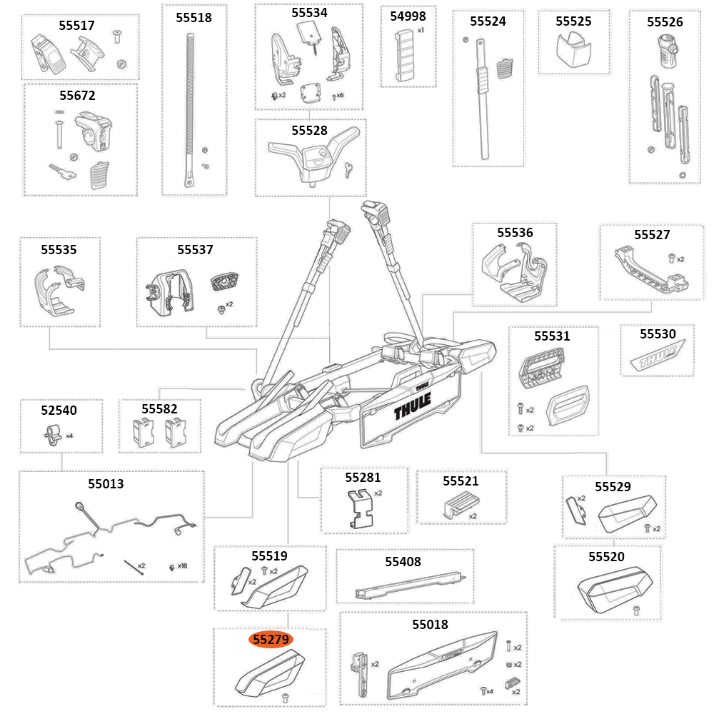 THULE OutPace 90122 Lamp Left Midipoint VII RHD (55279)