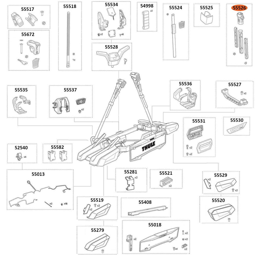 THULE OutPace 90122 Slider Bike Head (55526)