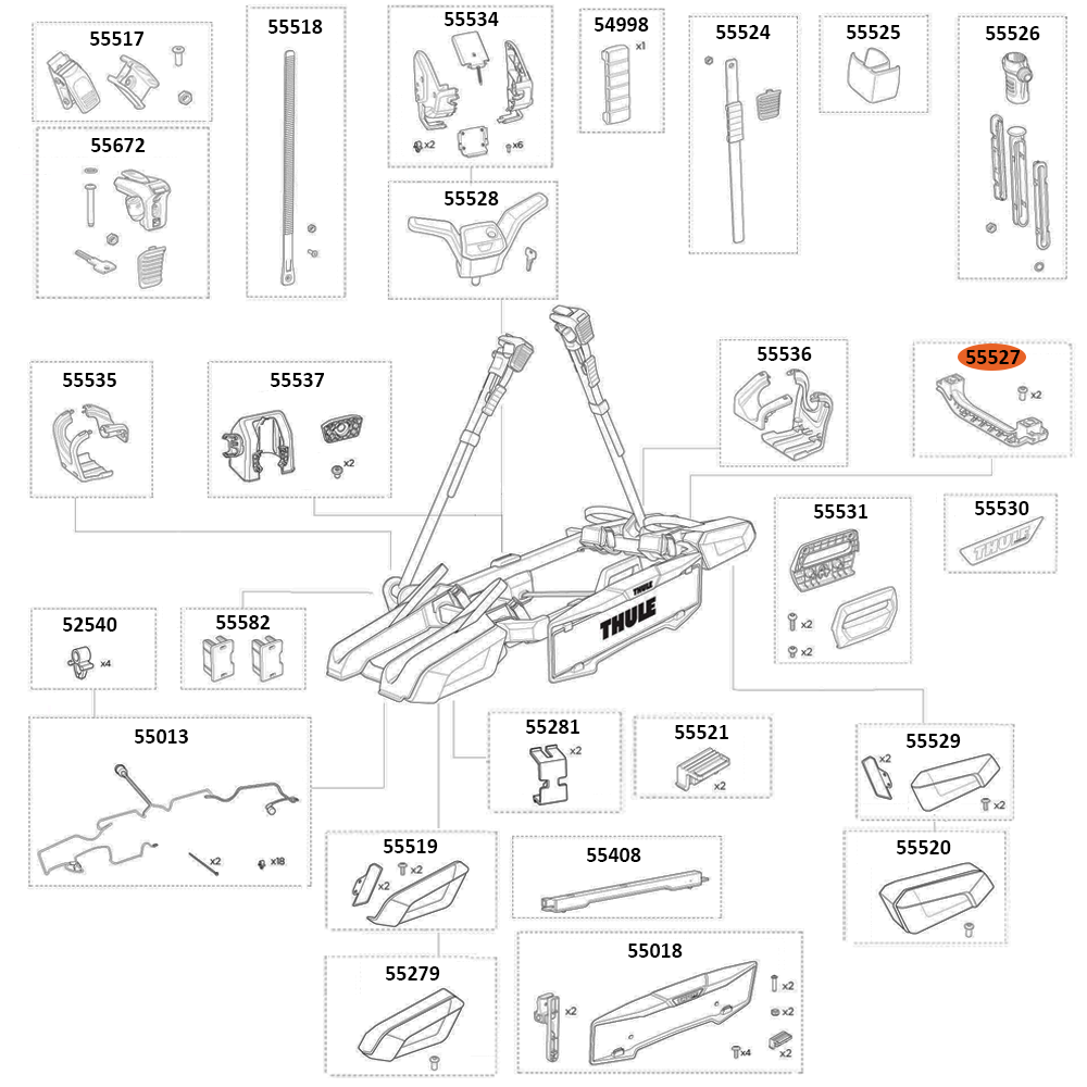 THULE OutPace 90122 Wheel Tray Handle (55527)
