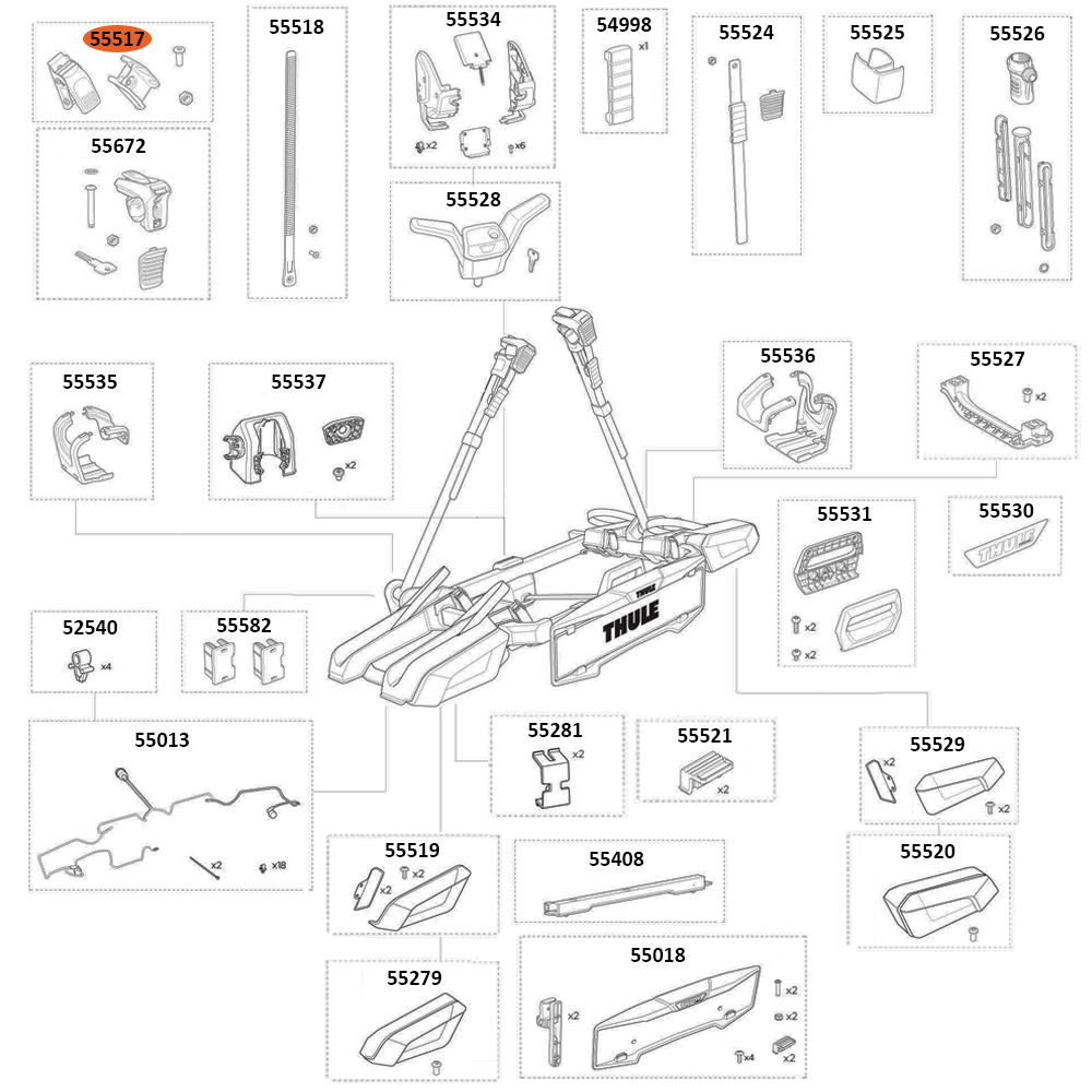 THULE OutPace 90122 Wheel Holder Pump Buckle (55517)