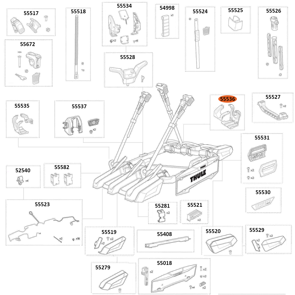 THULE OutPace 90132 Bike Arm Covers Right (55536)