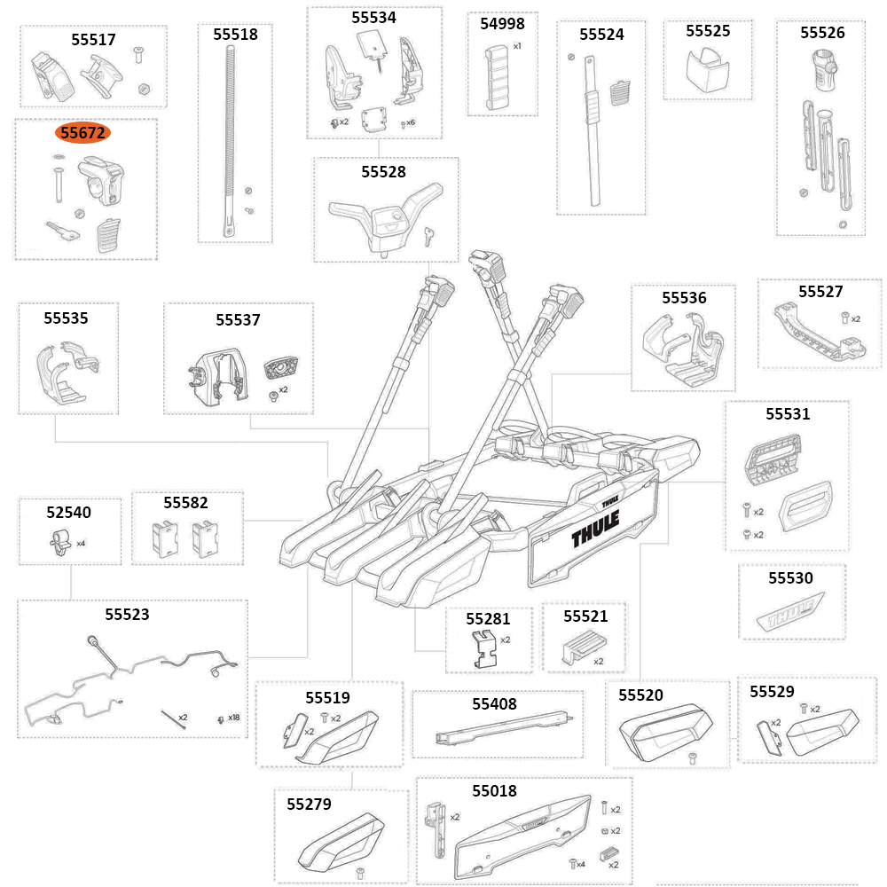 THULE OutPace 90132 Bike Arm Head (55672)