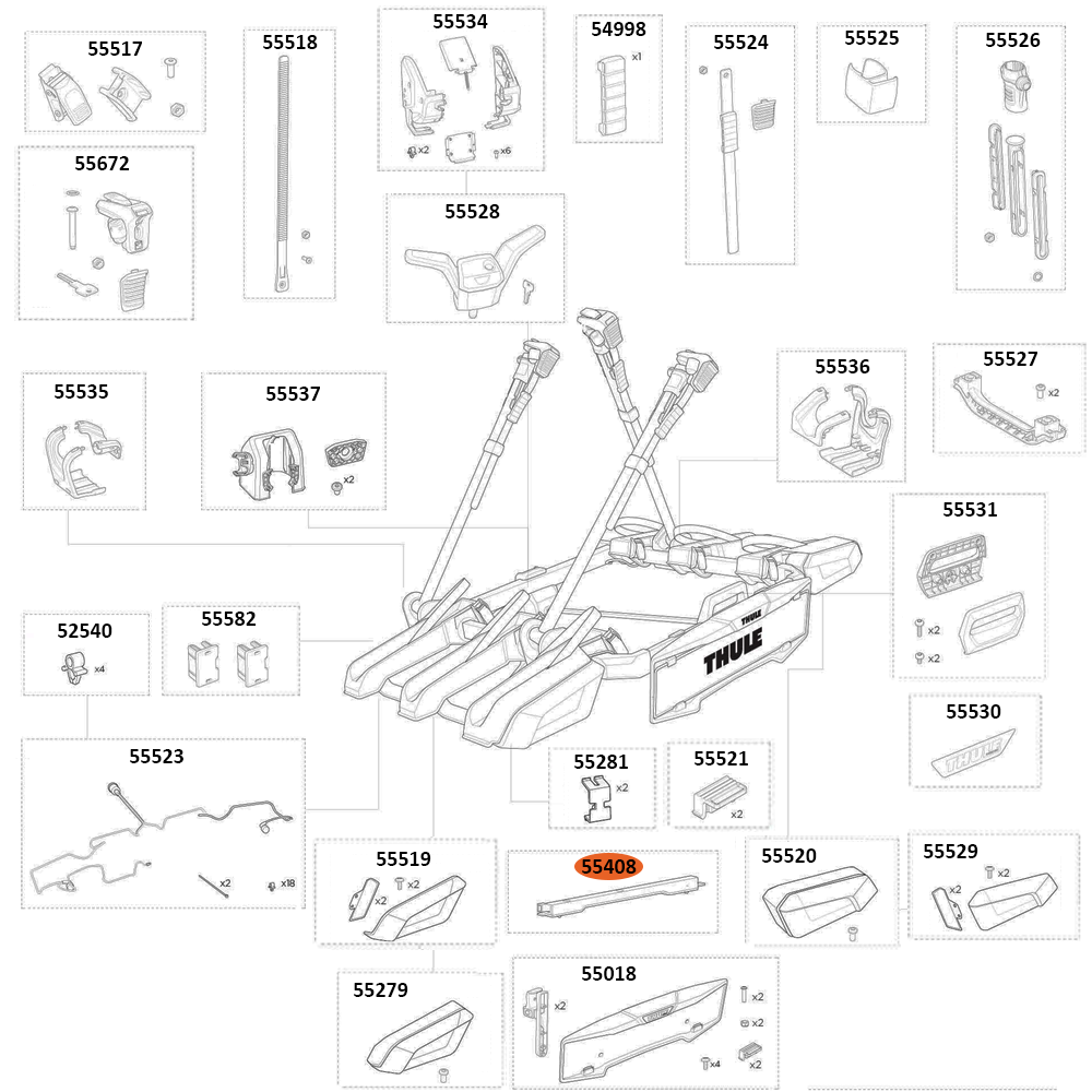 THULE OutPace 90132 Clip Number Plate (55408)