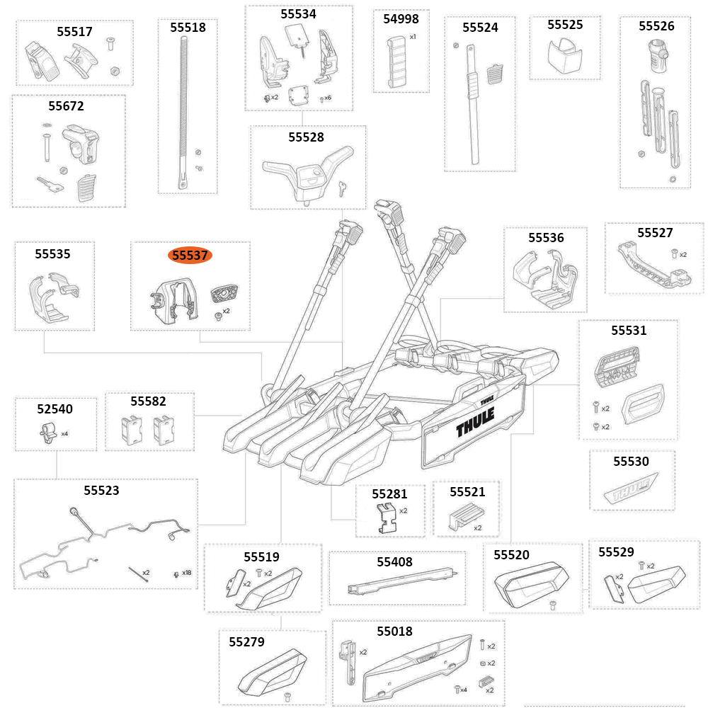 THULE OutPace 90132 Coupling Cover Incl Holder (55537)