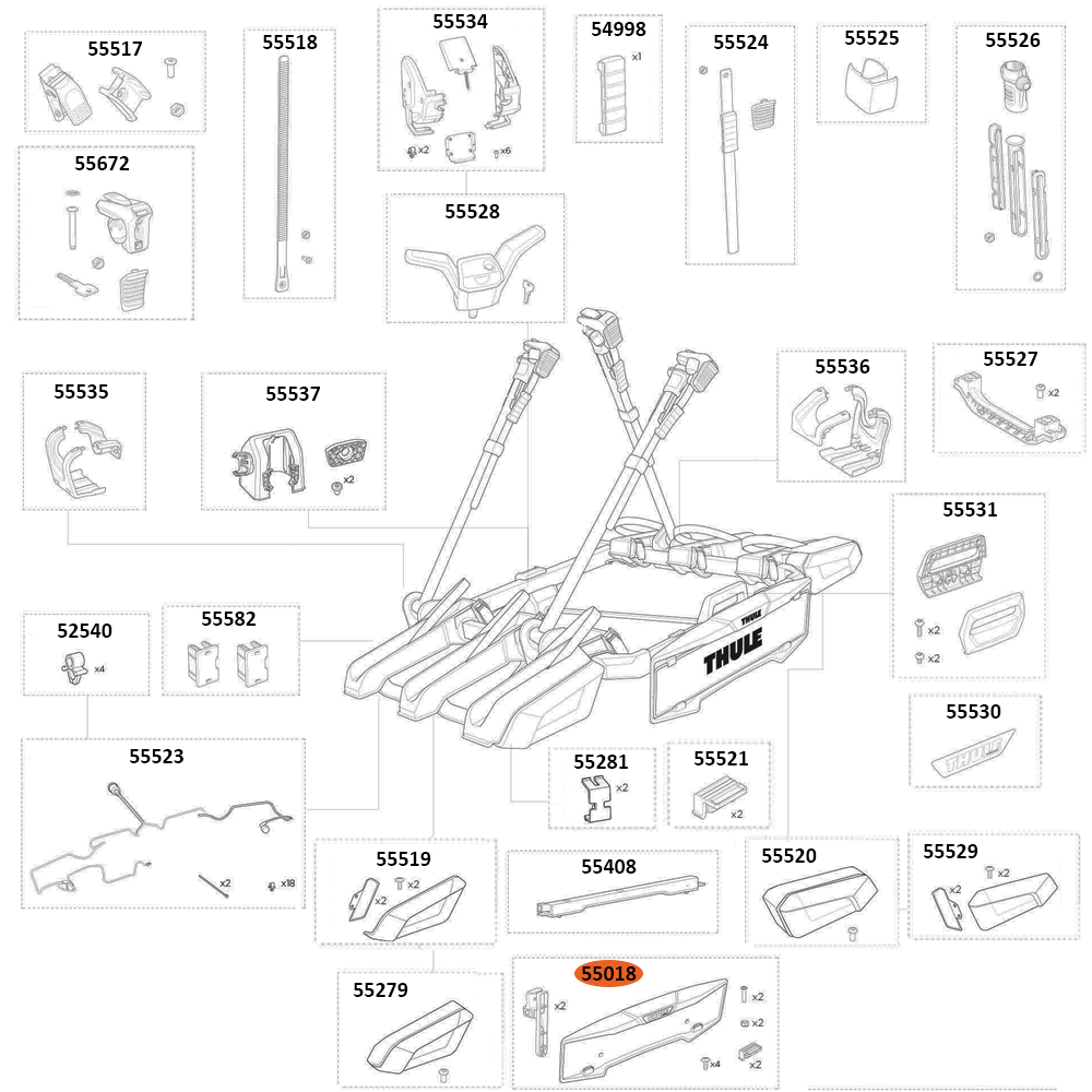 THULE OutPace 90132 Lamp License Plate (55018)