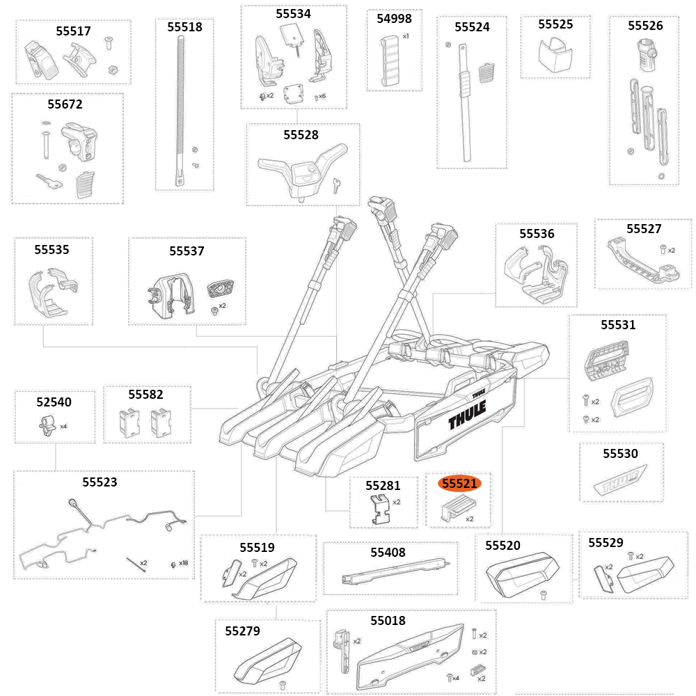 THULE OutPace 90132 Lamp Attachment Clip (55521)