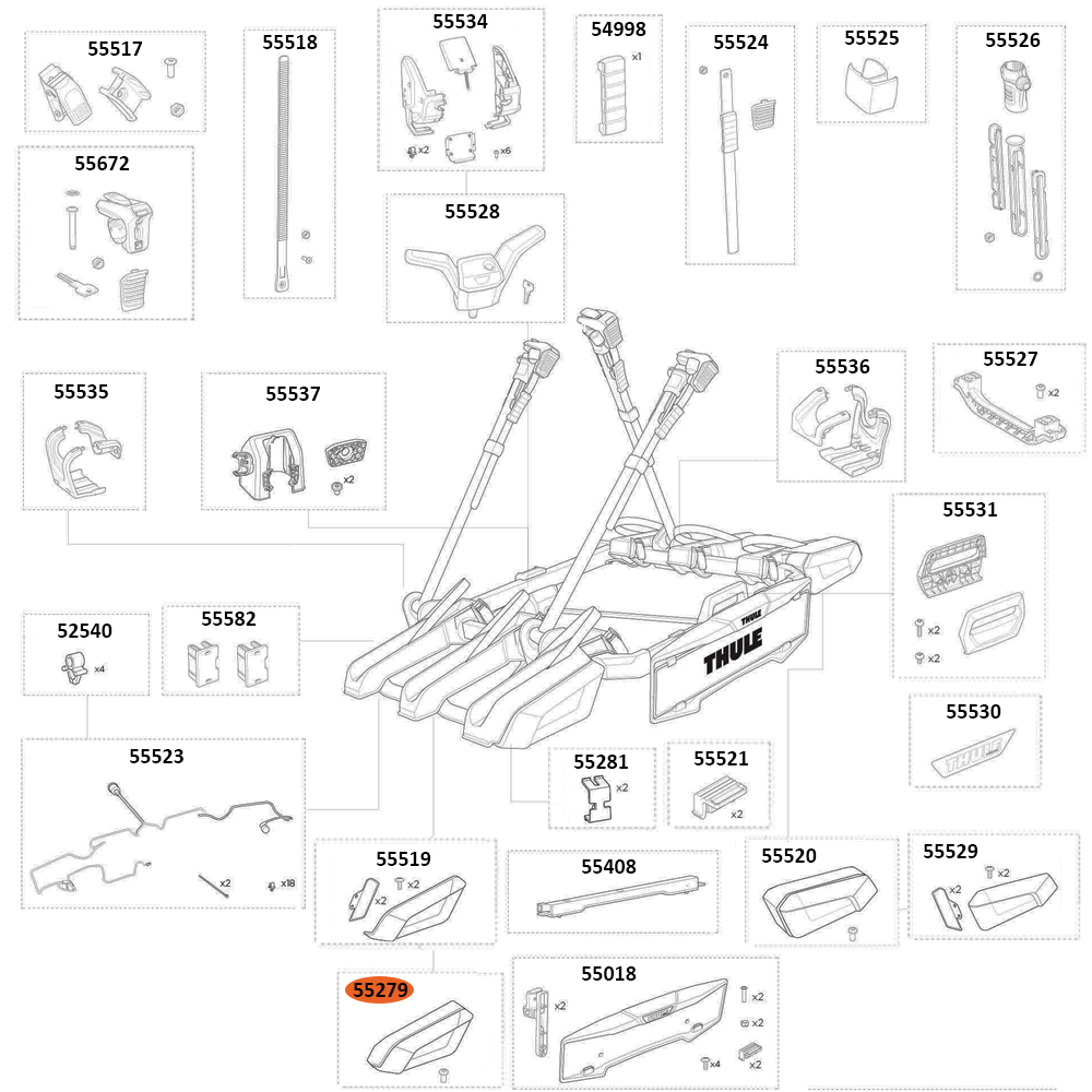THULE OutPace 90132 Lamp Left Midipoint VII RHD (55279)