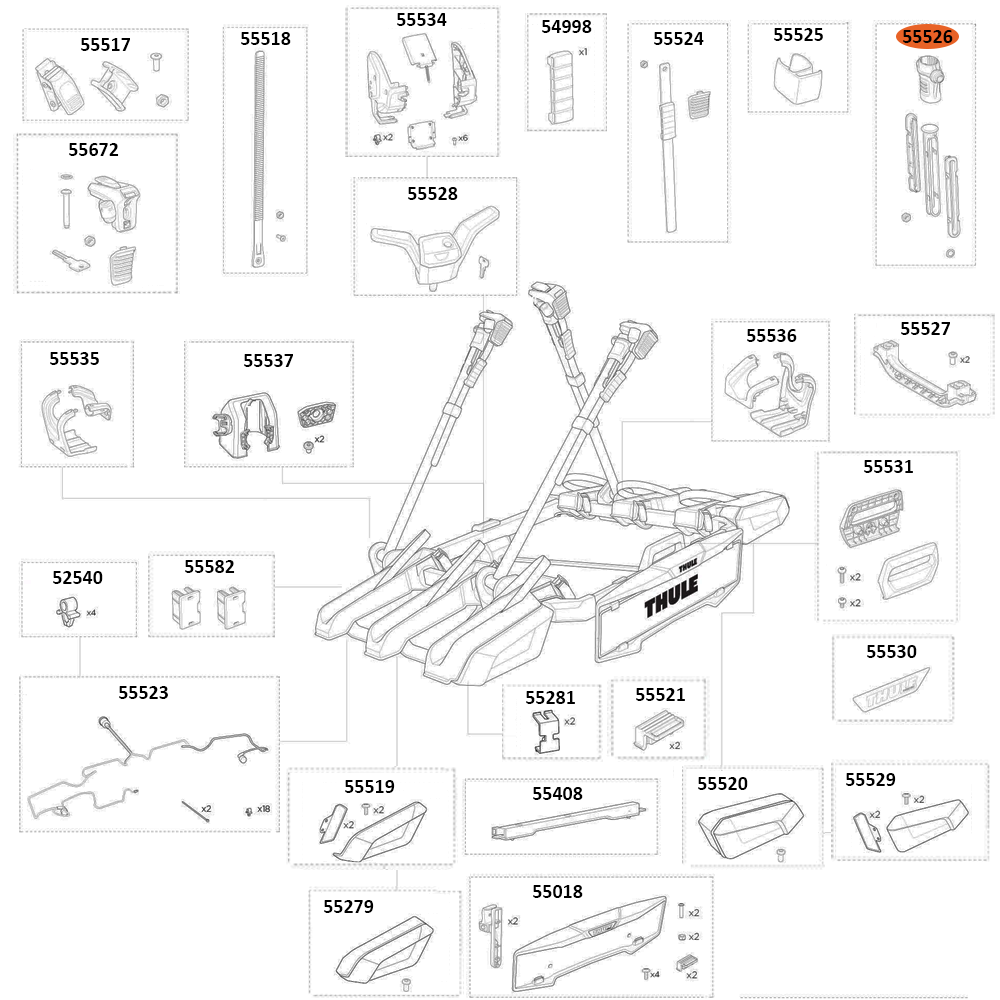 THULE OutPace 90132 Slider Bike Head (55526)