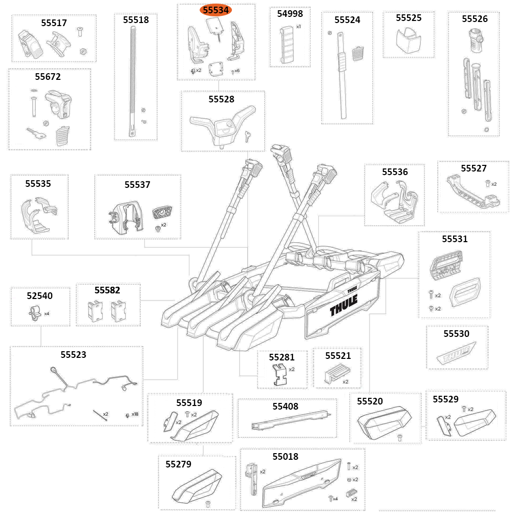 THULE OutPace 90132 Tilt Hub Covers (55534)