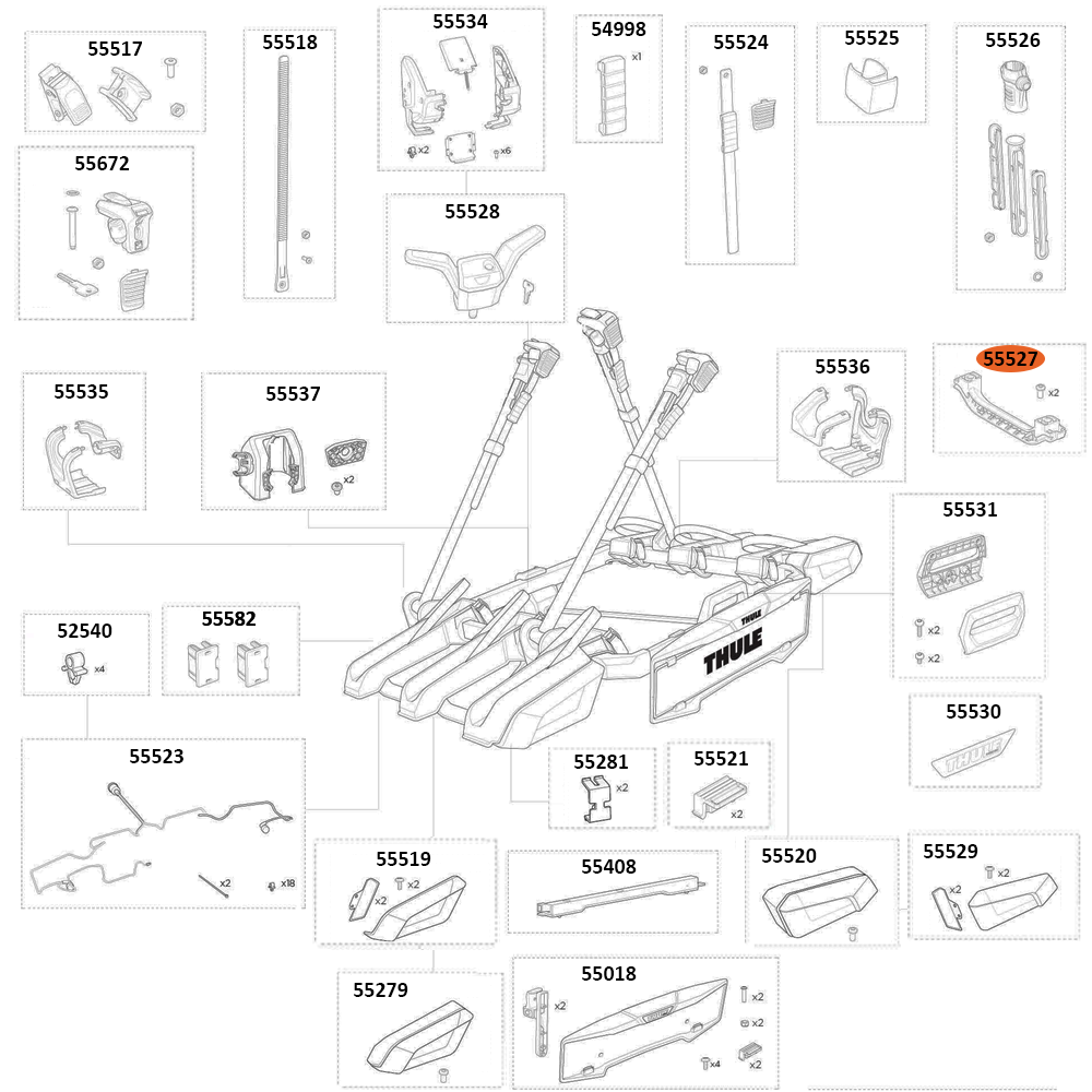 THULE OutPace 90132 Wheel Tray Handle (55527)